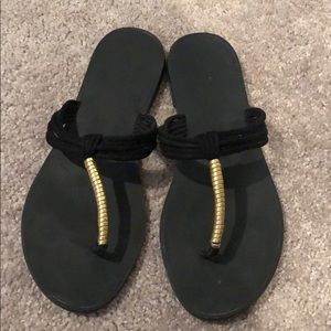 Aldo Black and gold sandals